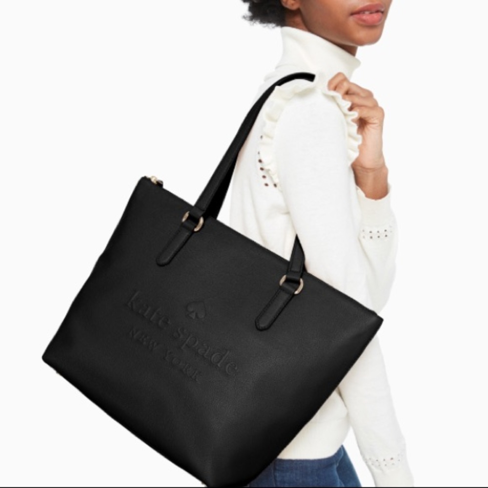 Kate Spade ♠️ NWT Black Logo Tote Bag - Picture 2 of 6